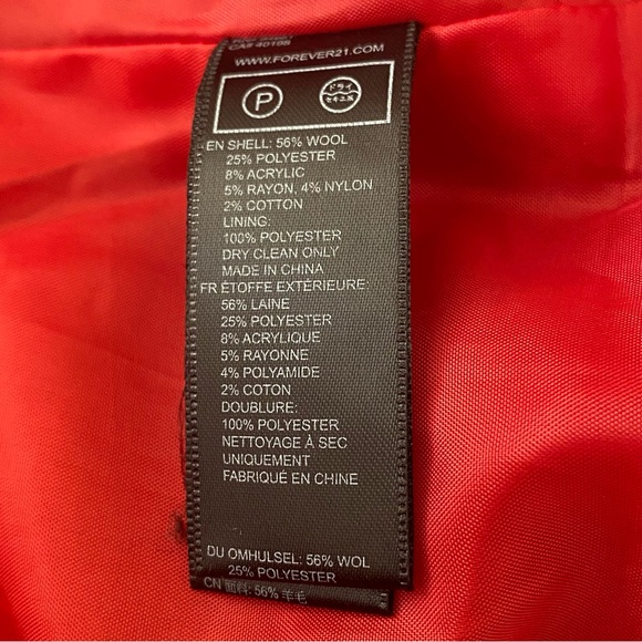 Women’s Coat Jacket Red Double Breasted with hood, like new condition 23” S/P - Picture 8 of 8